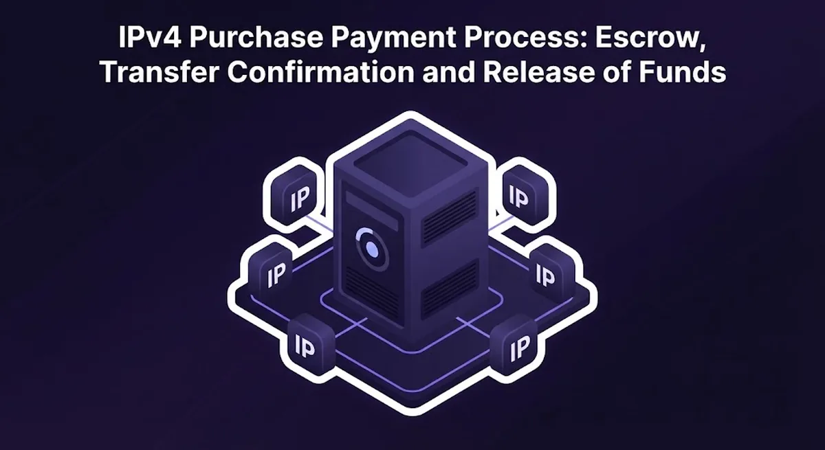 IPv4 Purchase Payment Process: Escrow, Transfer Confirmation and Release of Funds