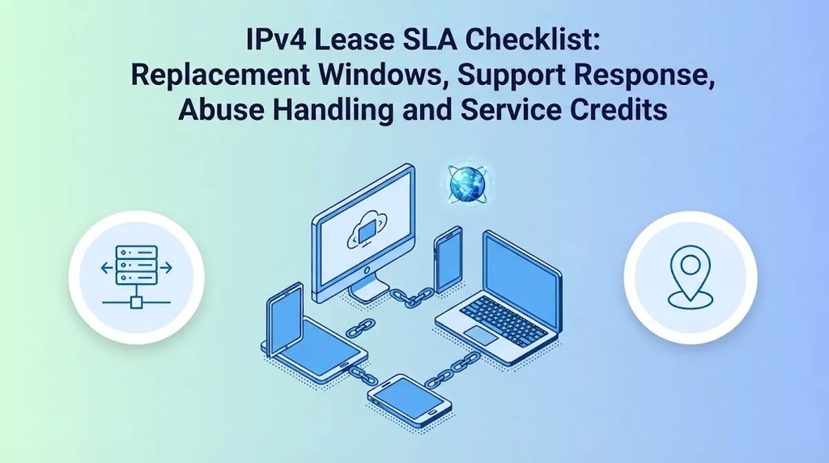 IPv4 Lease SLA Checklist: Replacement Windows, Support Response, Abuse Handling and Service Credits