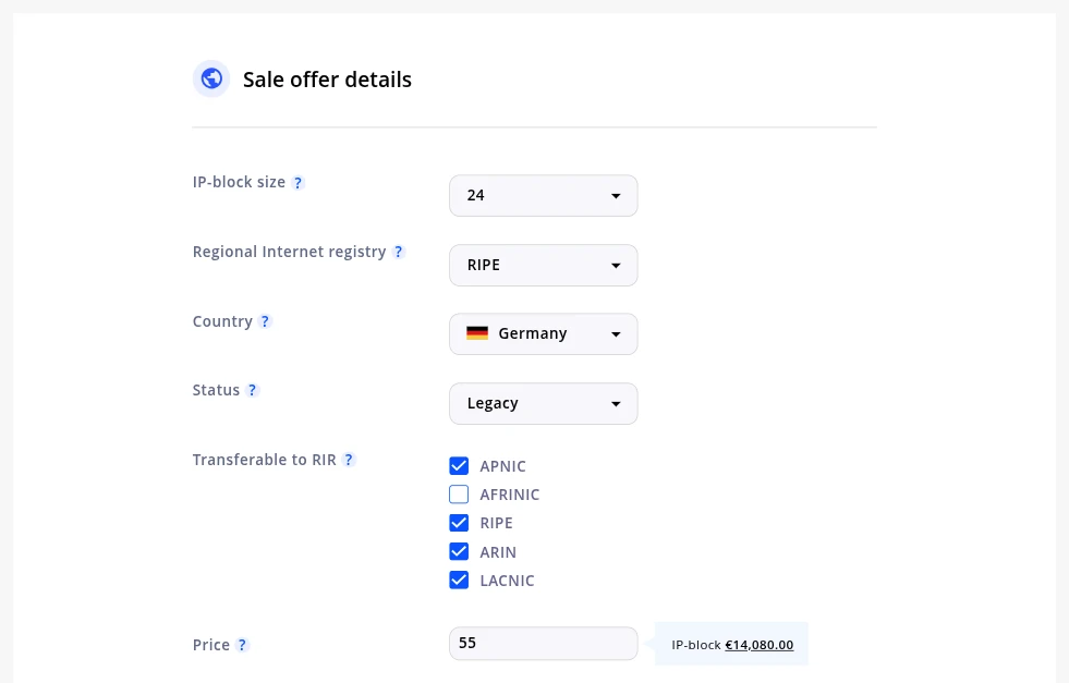 Sell IPv4 Addresses
